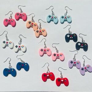 Video game controller earrings retro gamer girl costume egirl jewelry